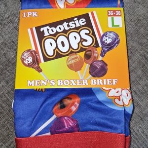 Men's Boxer Brief - Blue and Red Tootsie Pops Mens Boxer Briefs Size L